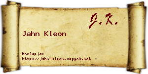 Jahn Kleon névjegykártya